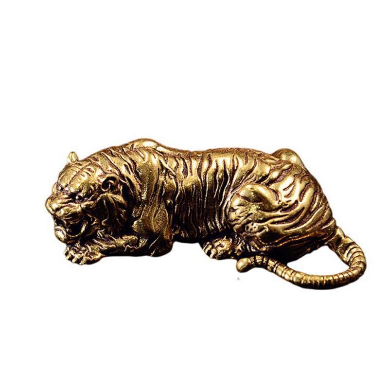 

Vintage Brass Tiger King Statue Paperweight Ornaments Copper Animal Tiger MIniatures Figurines Desk Decorations Home Decor Gift тигровий