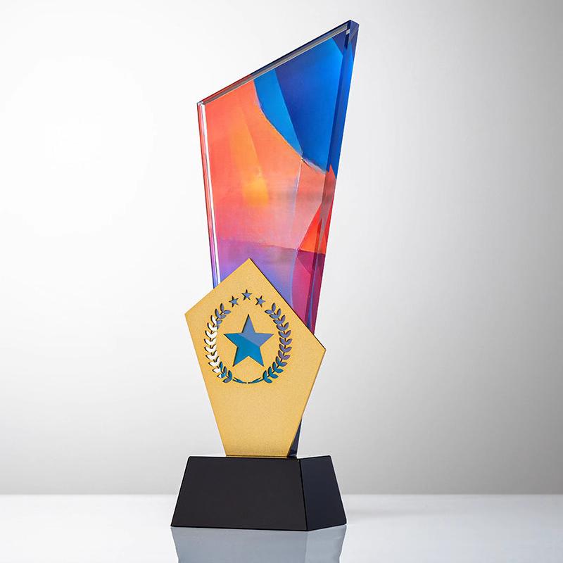 Customized High-end Metal Crystal Trophy, Excellent Staff Company Annual Meeting Awards, Home Decorations Outstanding Medal, 1Pc