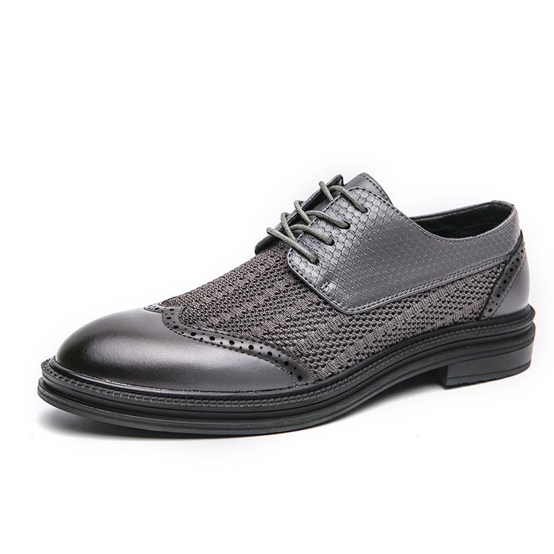 2025 Men s Large Size Hollow Leather Brogue Shoes: Business Casual & British Style Wedding Footwear Size 39
