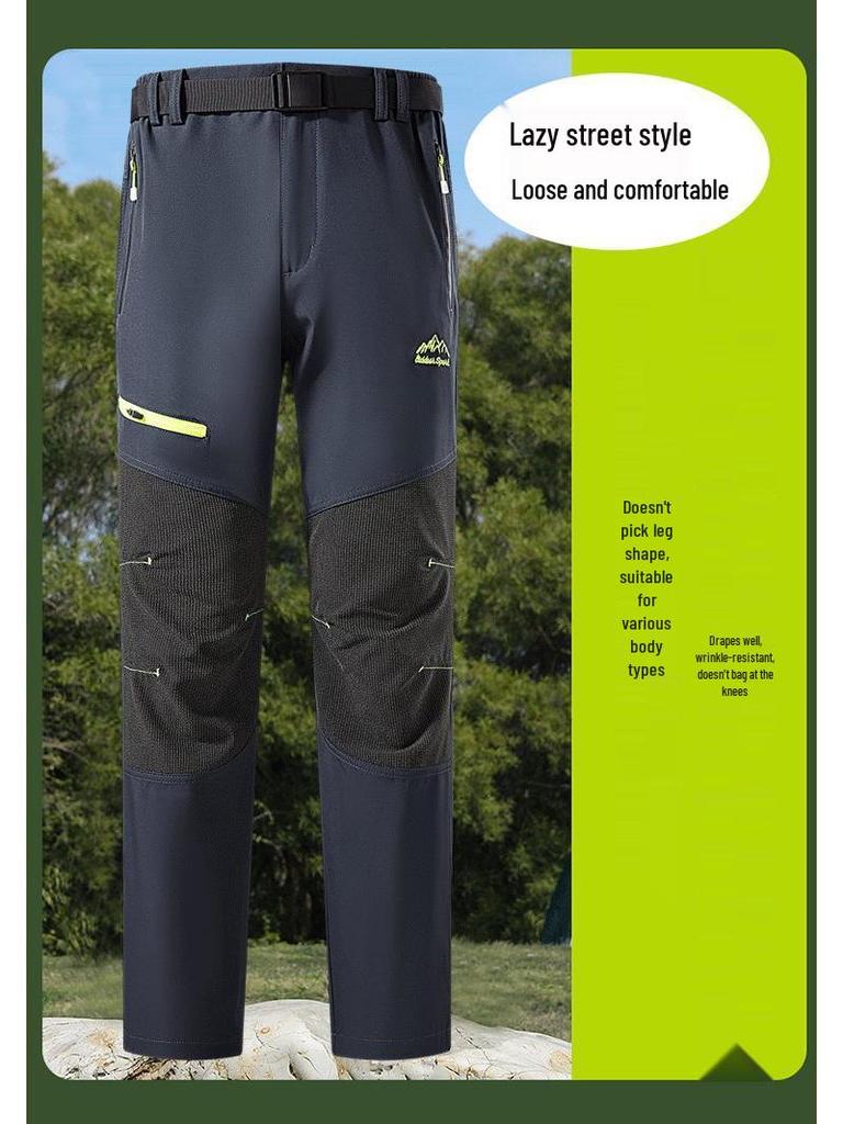 European Men's Quick-Dry Waterproof Outdoor Workwear Pants with Multi-Pocket Design