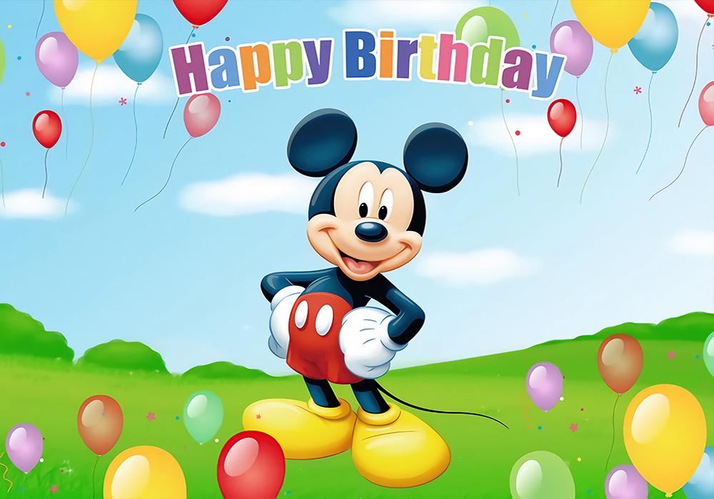 Disney Cartoon Mickey Mouse Family Photo Background, Happy Birthday Party, Baby Shower Decoration Banner, Photography Props