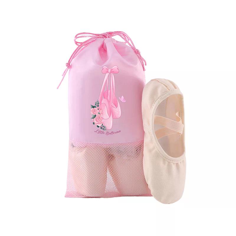 Portable Mesh Dance Bag Breathable Shoes Storage Pouch Girls Ballet Organizer Bags Shoe Pouches Bag Drawstring Dance Shoes Pouch