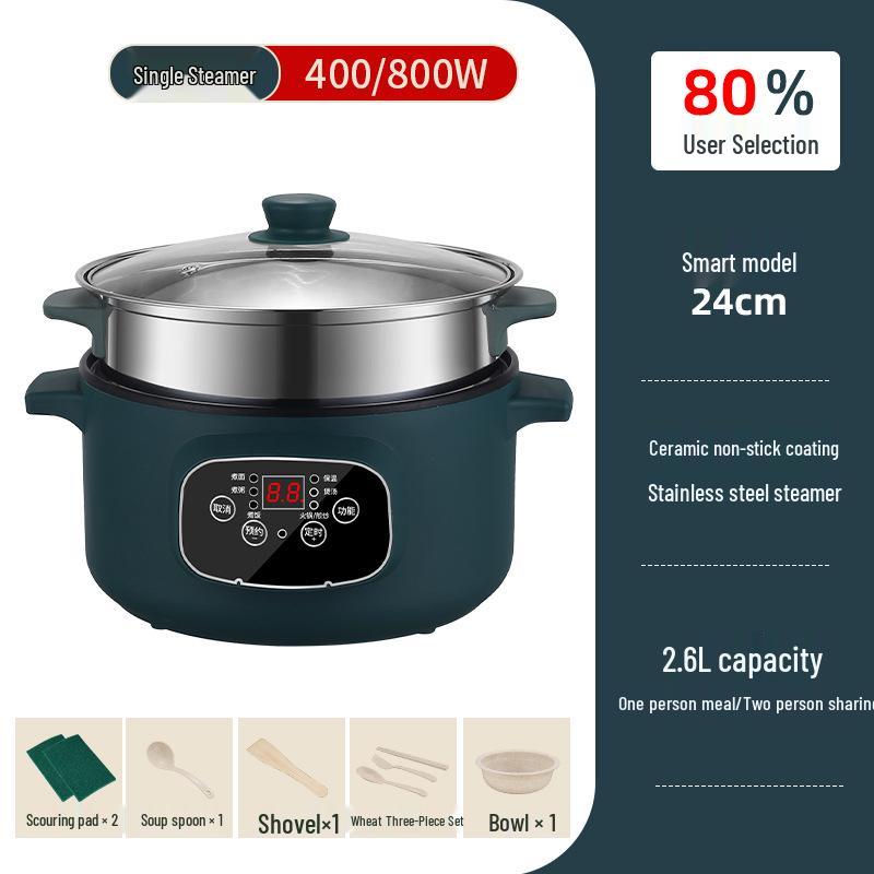 Multi-Functional Electric Cooker: Hot Pot, Stir-Fry, and Noodle Maker for Dorms and Bedrooms