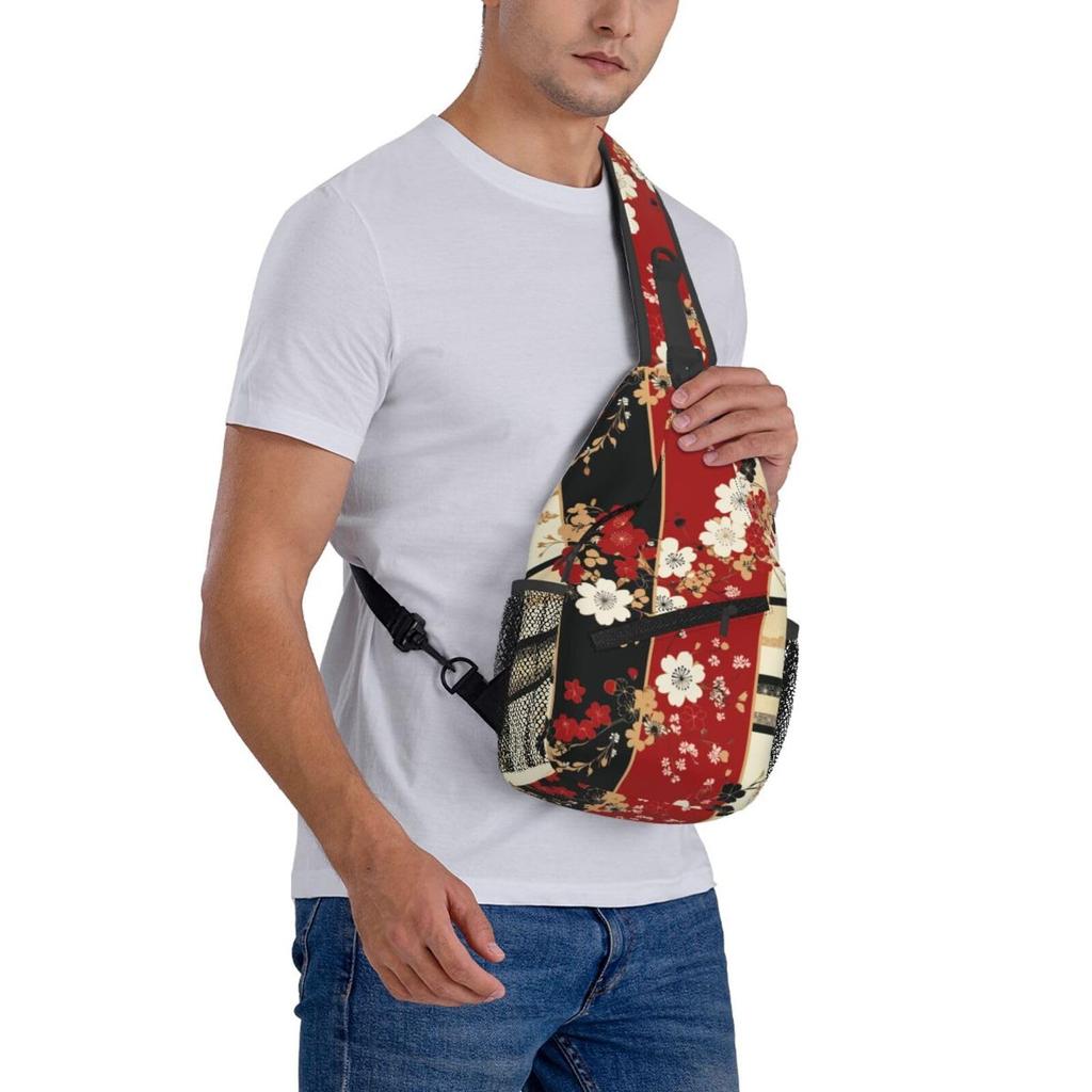 DADABULIU Cherry Blossom Pattern Crossbody Shoulder Bag for Men and Large Perfect for and School Japanese-Style Women, Capacity, Lightweight,