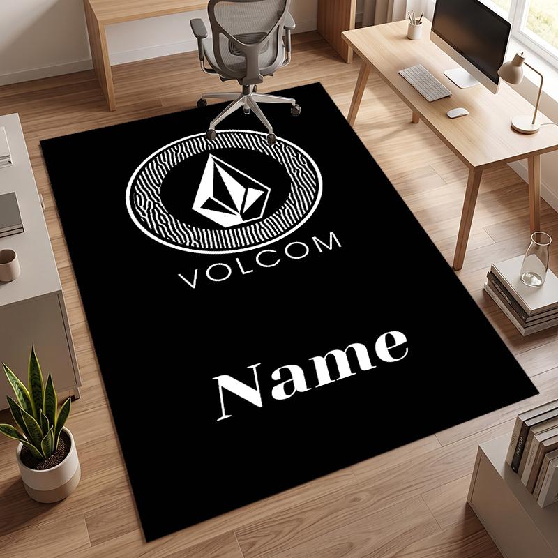 V-VOLCOM (1) Personalized Name Office Carpet Stylish Decor for Living Room Bedroom Kitchen