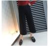 Women's Wool Wide-Leg Nine-Point Pants - Autumn/Winter, Loose, Slimming, Korean Style.