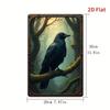 Vintage Raven Metal Wall Art 8x12 Inch Rustic Gothic Home Decor