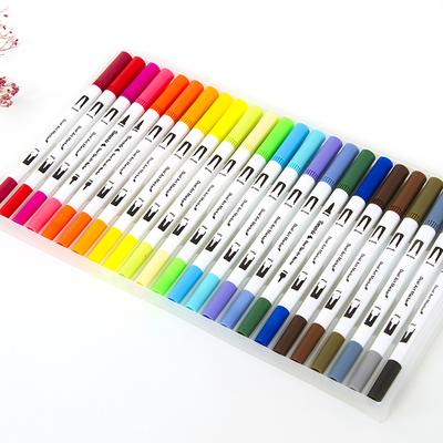 36 Colors Dual Tip Brush Pens Art Markers Set Flexible Brush & 0.4mm Fineliner Tips Watercolor