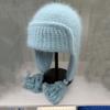 Bohemian Fringed Rabbit Fur Wool Hat Female Thermal Ear Protection Internet Celebrity Knitted Hat Sweet Cute Versatile