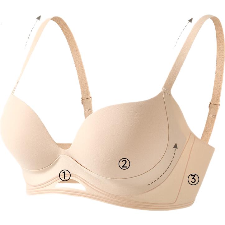 Bandgewoo Foundation Bra for Women, Push-Up, Anti-Sagging, Side Support, Seamless, Sexy, Wireless Bra, Enhances Small Breasts