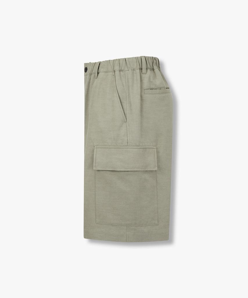 STUDIO TOMBOY [Men] Single-Pleat Elastic Half Cargo Pants_Light Khaki 9156231116