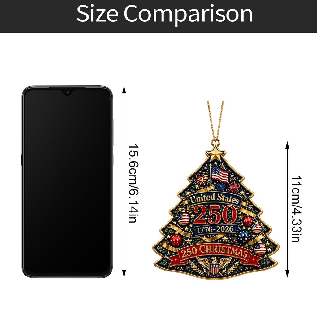 2D Acrylic Christmas Tree Ornament Hanging Decoration for Holiday Tree
