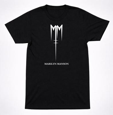 Marilyn Manson MM Sigil Logo Black T-Shirt Industrial Goth Metal Band Tee