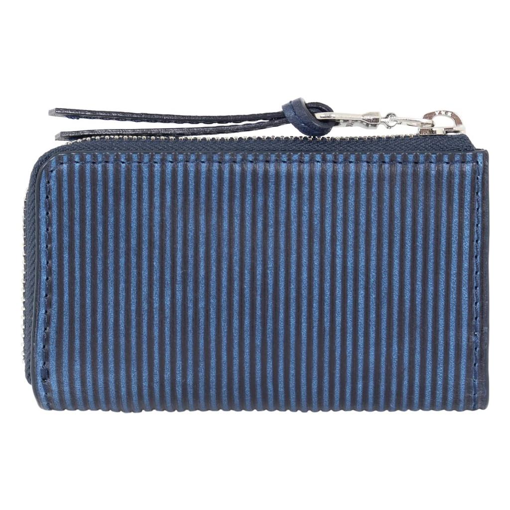 Key Case Genuine Leather Indigo Dyed Embossed Straight ZYS293 Commuter Pass Leather Cowhide Italian Leather Embossed Dark Blue [Baggy Port] Men's