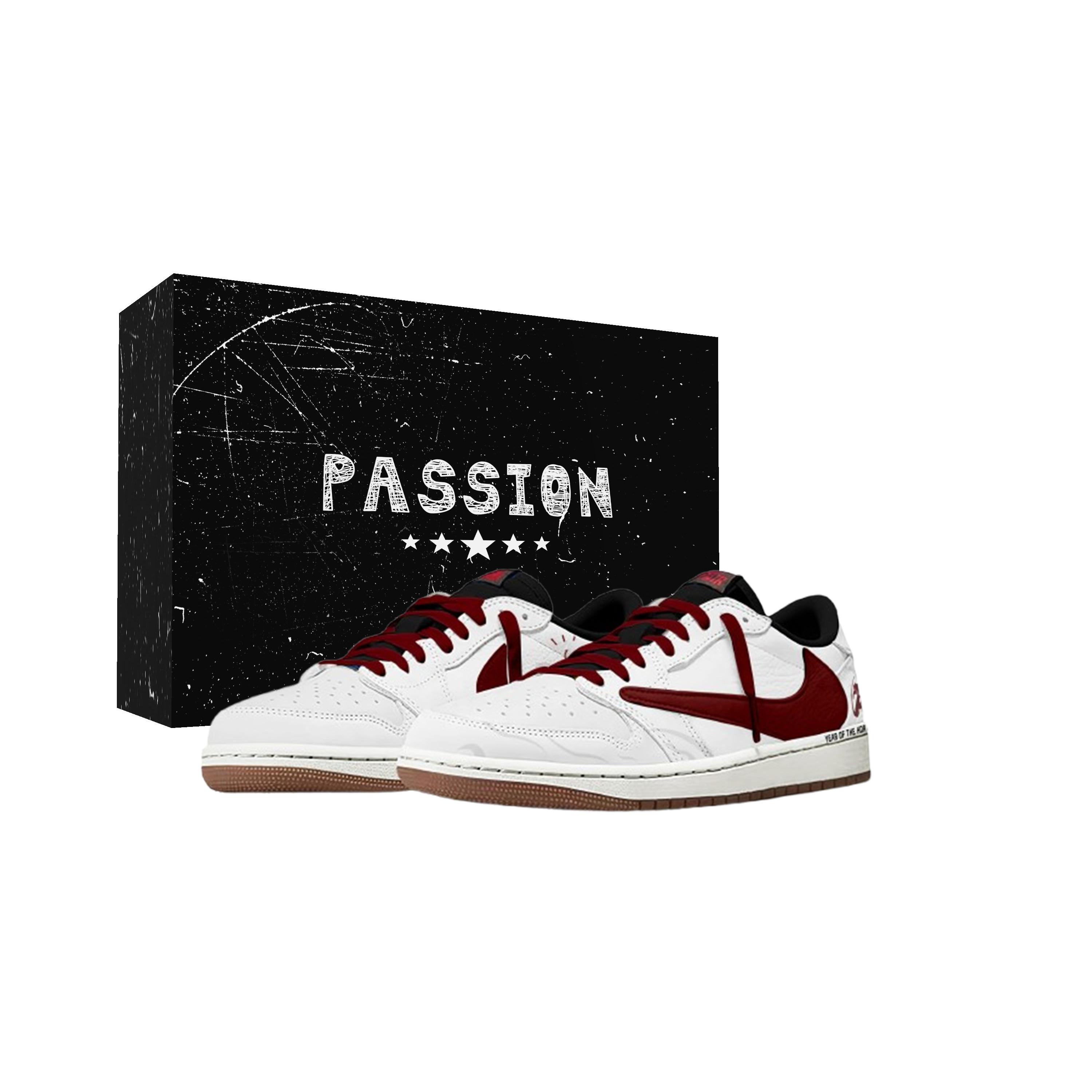 

Travis Scott x Jordan Air Jordan 1 Hook. Red Hare Horse Low top Vintage Basketball Shoes Women s White Red DZ4137-700(Team1897-.-) 42
