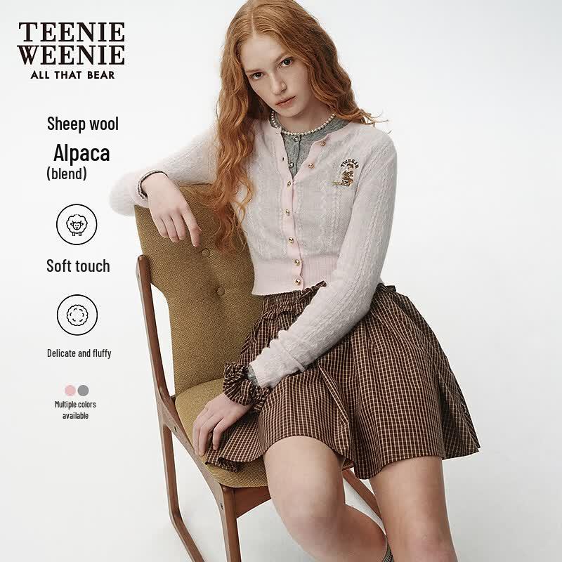 Женский вязаный кардиган Teenie Weenie с буквой-медведем L