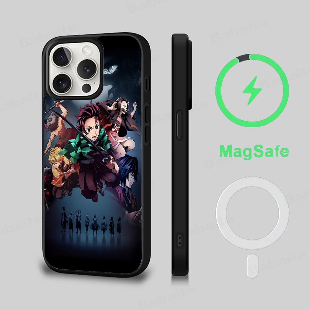 Demon Slayer Phone Case Magnetic Case For IPhone 16 14 13 12 11 15 Pro Max Plus For Magsafe Wireless Charge Cover