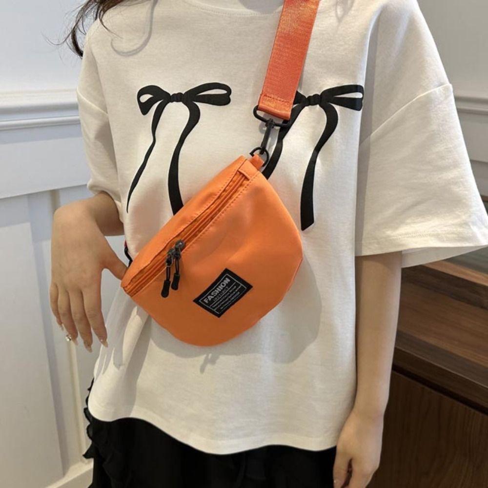 

Корейский стиль Повседневная сумка на грудь Уличная сумка через плечо из холста Сумка на пояс для женщин