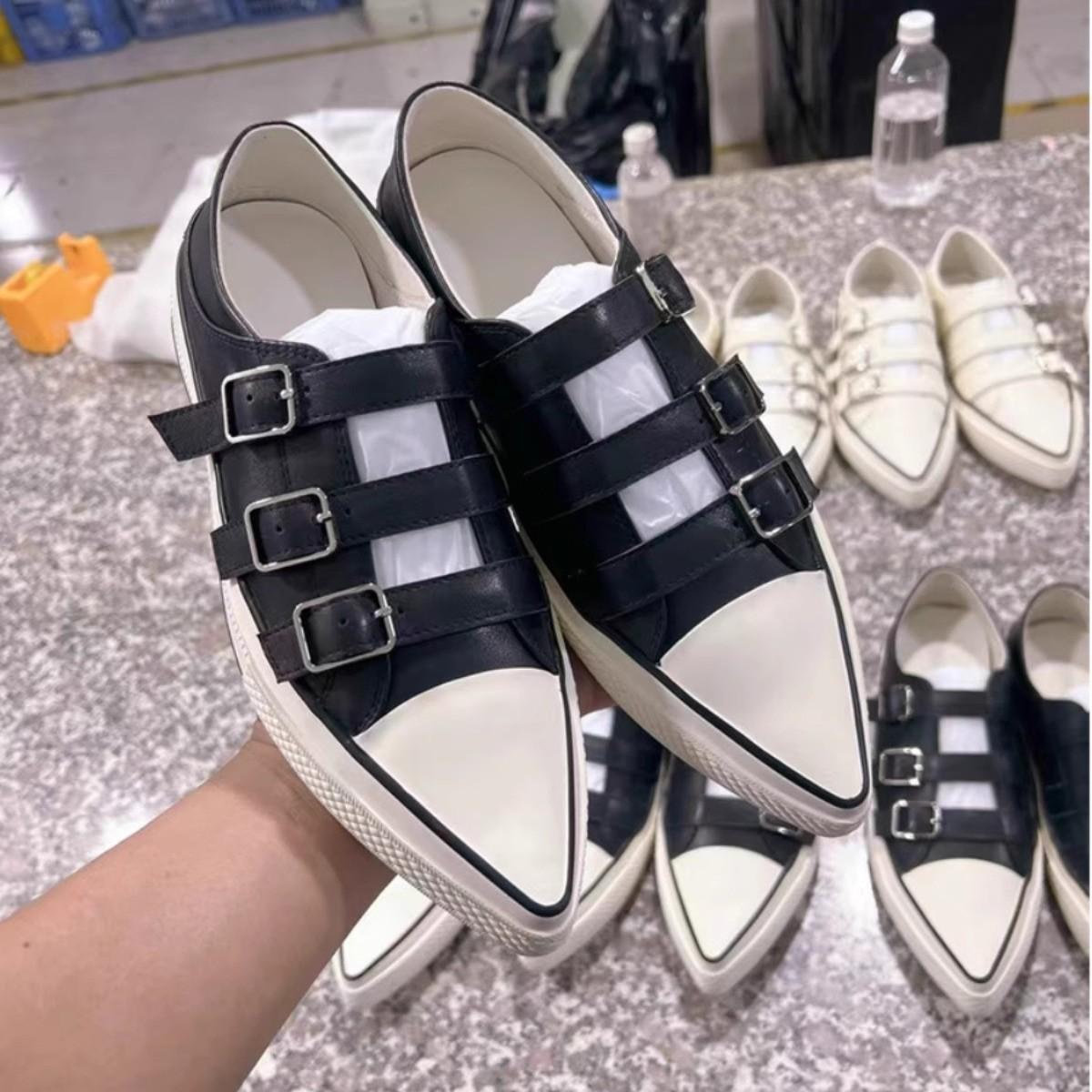 

Весна-лето 2025 новая женская универсальная обувь на плоской подошве с острым носком, кожаная обувь с пряжкой, два способа носки, ленивые одинарные туфли, туфли Мэри Джейн 40