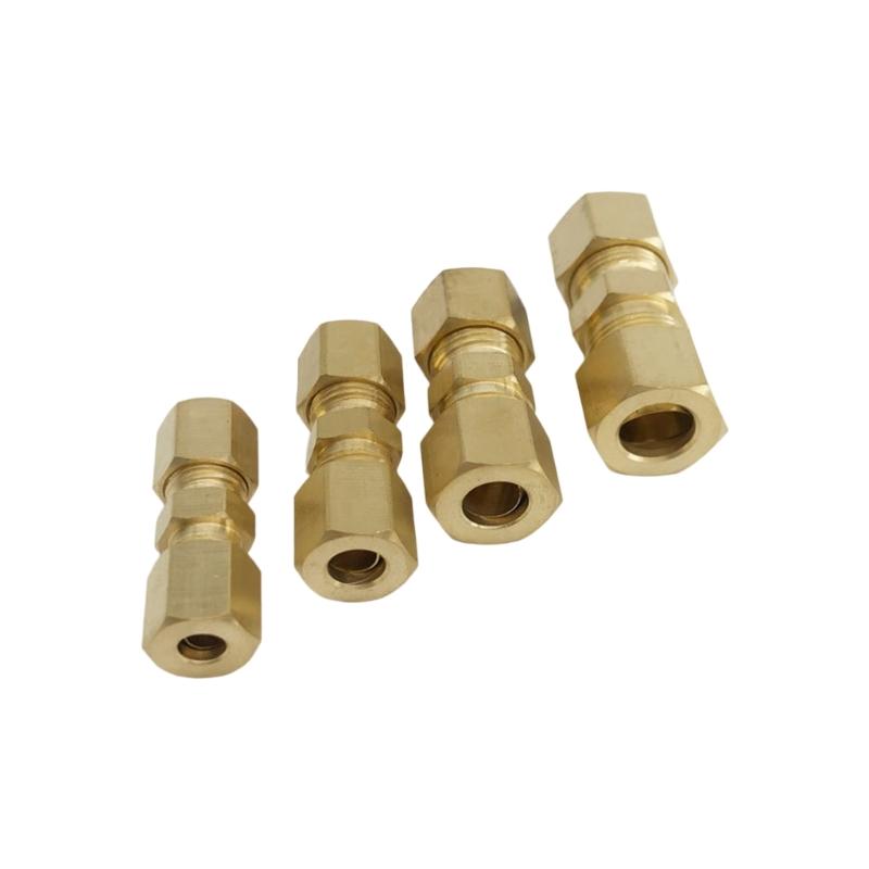 High Strength Brass Flareless Brake Line Fitting 4.76mm Double Thread Brake Line Connectors For Car Truck Compatibility