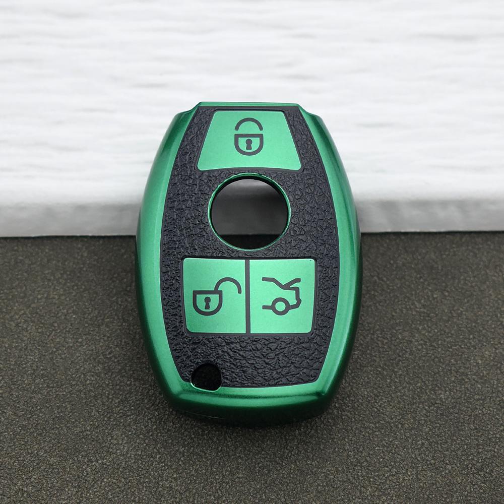 Soft Tpu Leather Remote Key Cover For Mercedes Benz A/B/G/R Class Gla Glk Fit For W176 W204 W251 W463 Key Ring Keychain Set