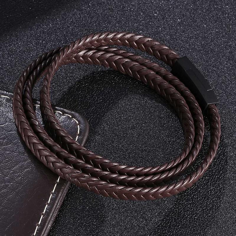 Fashion Hand-Woven Multi-layer Men's Jewelry Jewellery Celebrity Wind Vintage Alloy Buckle Leather Bracelet