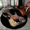 3D E-Gitarre Klassische Gitarre Musik Runder Teppich Teppich für Wohnzimmer Schlafzimmer Kinderzimmer Dekor, Haustierbereich Teppich Rutschfeste Bodenmatte