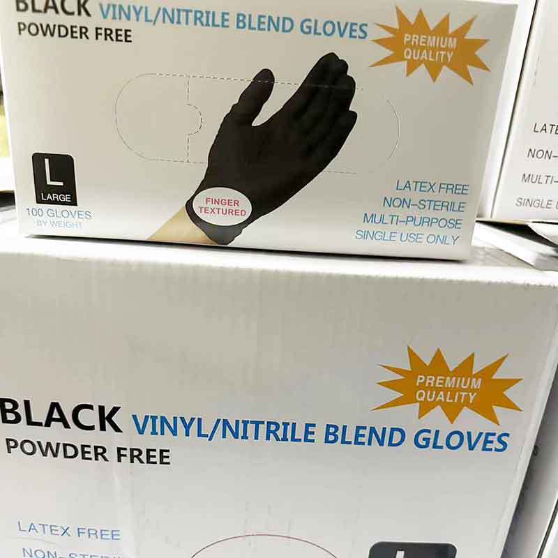 100PCS plastic disposable nitrile gloves mixed nitrile gloves thickened food grade composite nitrile protective gloves