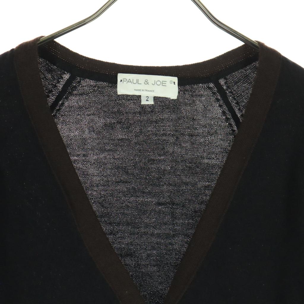 PAUL&JOE Long Sleeve V Neck Cardigan 2 Black Women Used