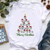 Santa Claus Riding A Dolphin Print Tshirt for Girls White Casual Christmas Gift Tshirt Fashionable Shortsleeved Tshirt Women