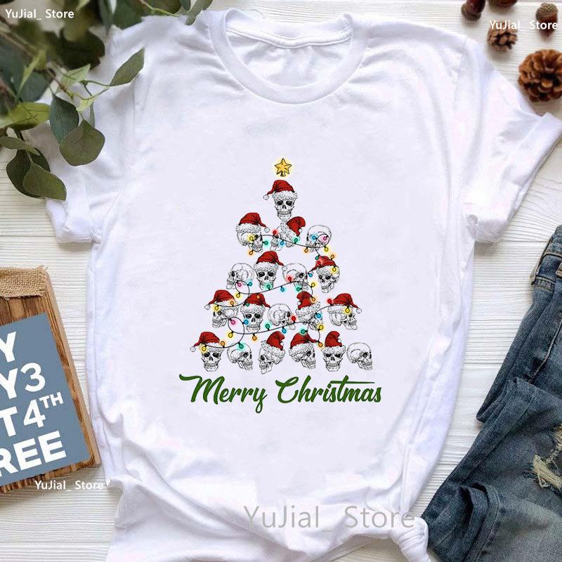 Santa Claus Riding A Dolphin Print Tshirt for Girls White Casual Christmas Gift Tshirt Fashionable Shortsleeved Tshirt Women