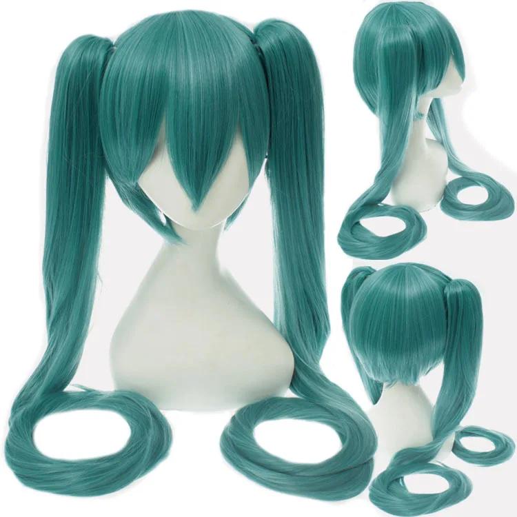 Mik U Cosplay Wig Black Rock Shooter Senbon Zakura Wigs Long Synthetic Hair Clip Ponytails  Wig+ Wig Cap