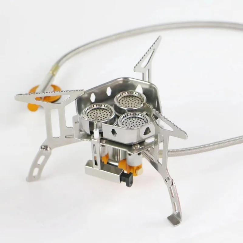 Winter Card Stove Outdoor Stove Portable Windproof And Fierce Fire Three Head Stove Folding Gas Stove Camping And Picnic Stove