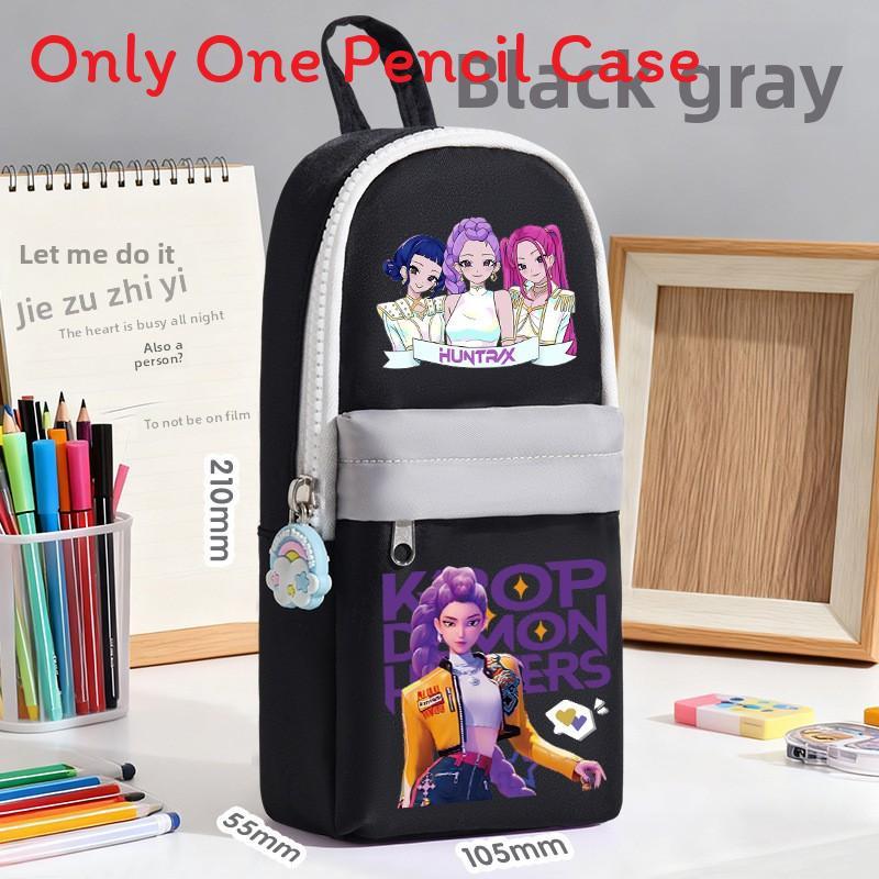 Kpop Demon Hunters Multi Layer Pencil Case With Large Capacity For Students And Kids Style A