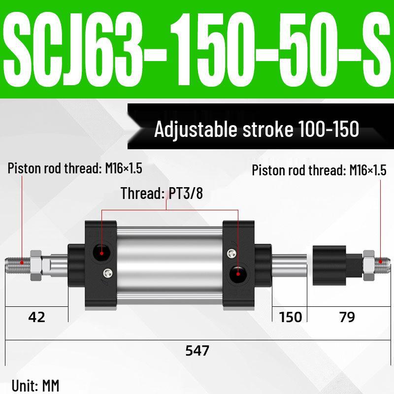 SCJ Adjustable Stroke High Thrust Pneumatic Cylinder SCJ32-160