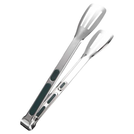 Stainless Steel Serving Tongs Heat Resistant Kitchen Tongs Non-Slip Food-Grade U-Shape Cooking Tongs for BBQ Buffet Bread Frying