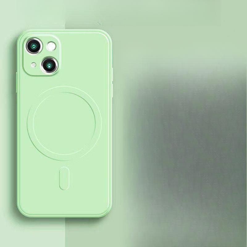 

Подходит для Apple 16E Магнитный чехол для телефона iPhone 15 Жидкий силикон Magsafe 12 Наборы 13 Полное покрытие 14 iPhone X/XS