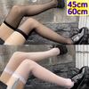 Meias Finas de Renda Doces para Mulheres Transparentes Lolita Meia Alta na Coxa Longa Meias Góticas Punk para Meninas Legging Sexy de Nylon Meia Meia para Cosplay