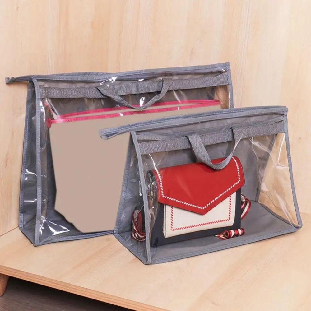 

Hanging Storage Bag PVC Dustproof Bag Storage Box Handbag Dust Bag Travel S сірий
