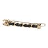 Used Coco Mark Turnlock Barrette Hair Accessory Gold Black Plated Leather Women's CHANEL [234-67104]