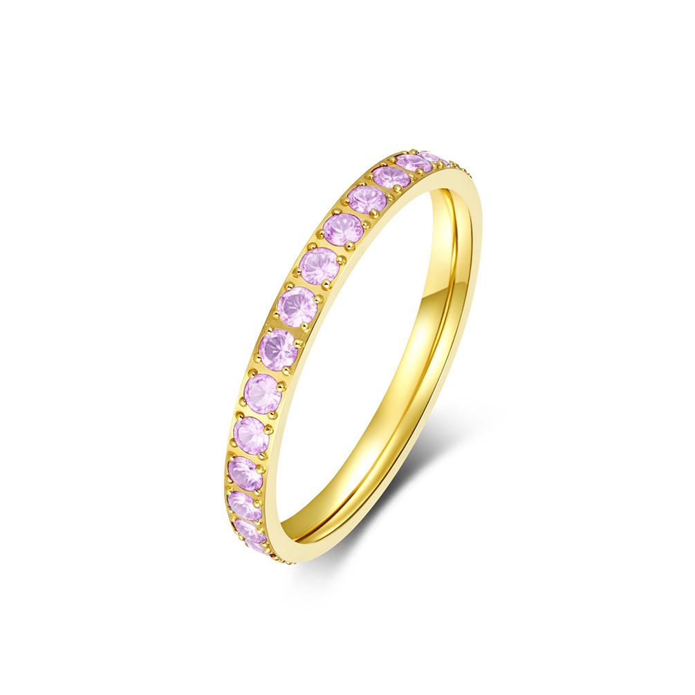 European Starry Sky Diamond Titanium Steel Women's Stackable Midi Ring - Fashionable, High-End Hand Jewelry