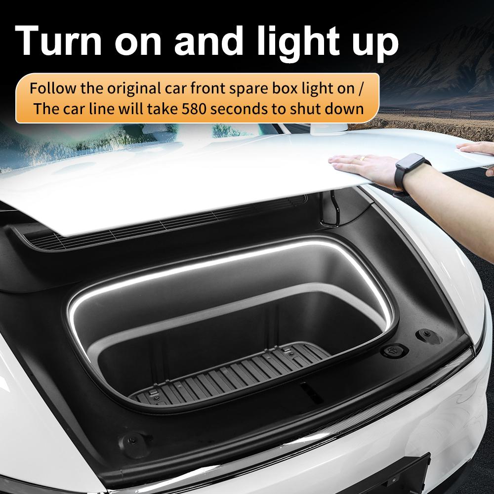 Front Trunk Light for Tesla Model Y Juniper Launch 2025-Up Magnetic Induction Switch LED Light Yellow White Trim Car Accessories