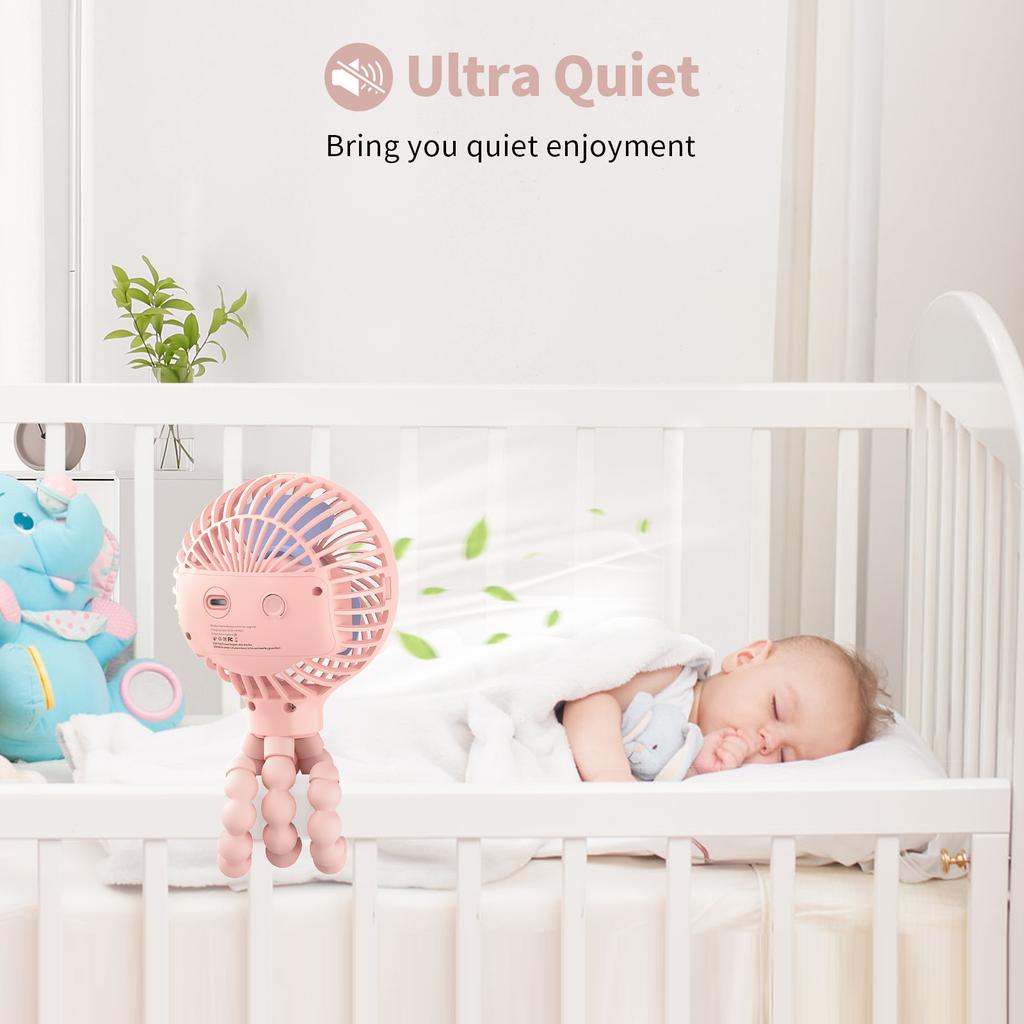 SmartDevil Portable Clip On Stroller Fan, 3000mAh Mini Handheld Fan for Car Seat, Treadmill, Camping Personal Desk Fan