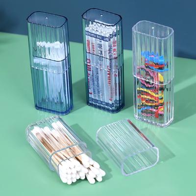 Toothpick Storage Box Portable Transparent Plastic Mini Size Swab Storage Case for Travel