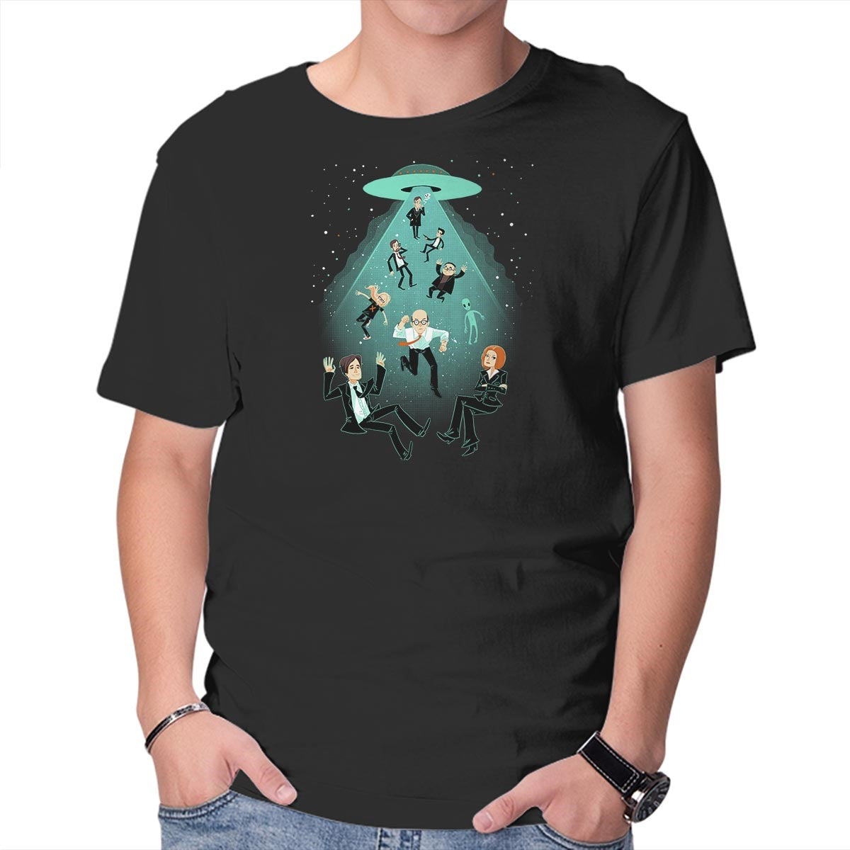 Unisex Crew Neck T-Shirt I Wanna Believe Graphic Short Sleeve Casual Tee L