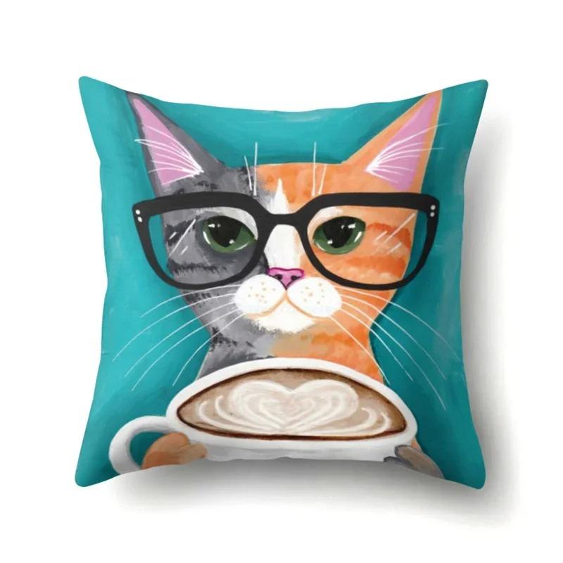 Taie D'oreiller De Canapé Chat Mignon, Coussin Imprimé Animal Pour Animaux De Compagnie, Taie D'oreiller Décorative Pour La Maison