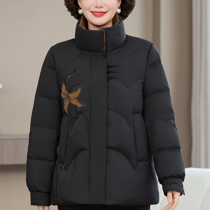 Plus Size XL-6XL Middle Age Women's Down Coats Winter Short Parkas Elegant Loose Thick Warm Down Jackets Woman Outerwears