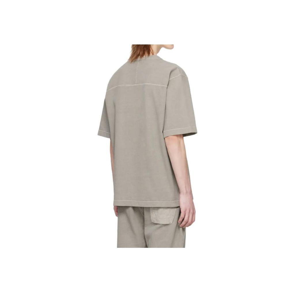 Stone Island Letter Print Crew Neck Loose Fit Short Sleeve T-Shirt Men Tops Khaki 8015209T2-V0064