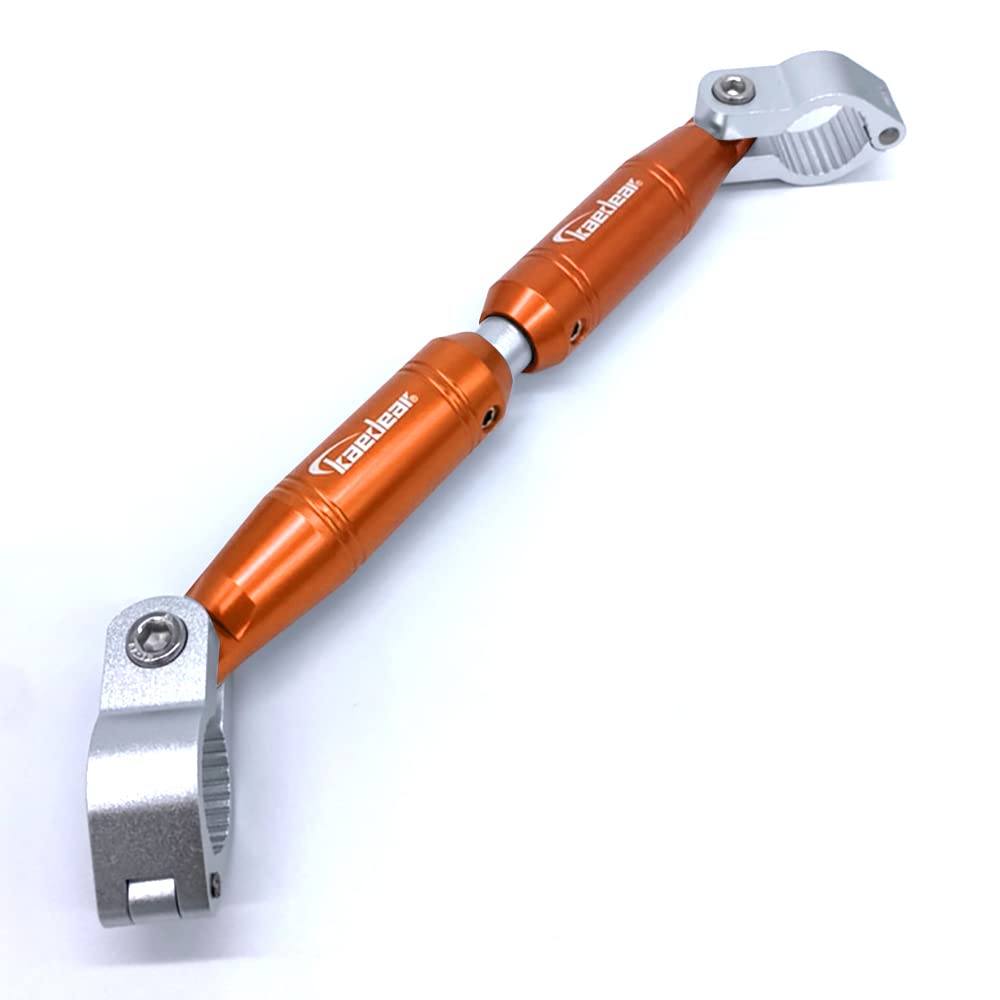 

Kaedear Регулируемая перекладина на руль для стандартного алюминиевого зажима Длина руля 22,2 мм, Крепление, 330-200 мм, KDR-HB1 (Серебристый/Оранжевый)