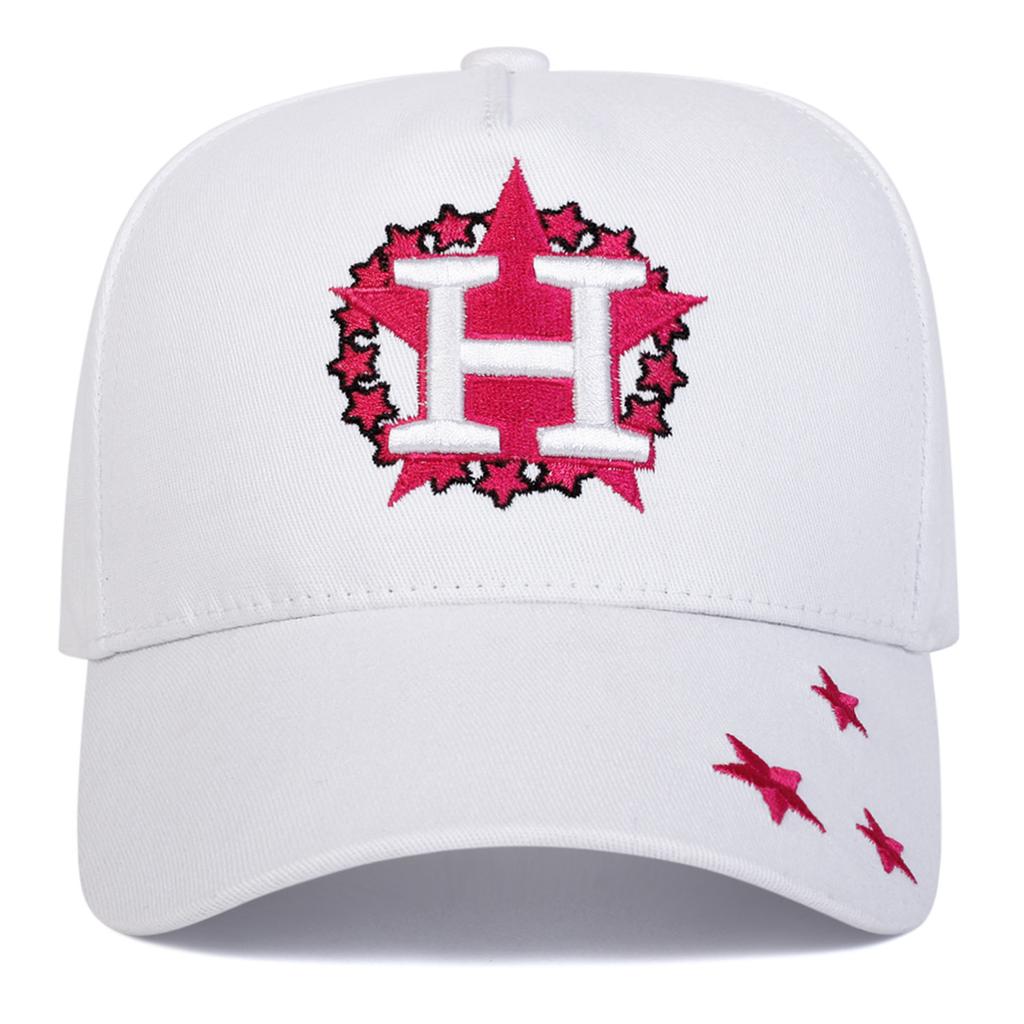 Unisex H-Letter Pentagram Embroidery Baseball Caps Spring Autumn Outdoor Adjustable Casual Hats Sunscreen Hat Sports Cap